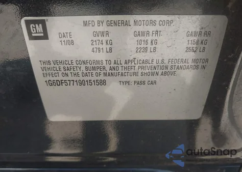 2009 Cadillac Cts Standard from USA, damaged, VIN 1G6DF577190151588
